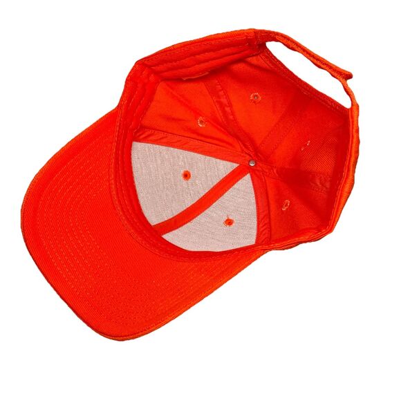 Hi Visibility Solid Orange Cotton Baseball Cap Adjustable Hunting, Construction - Picture 3 of 5